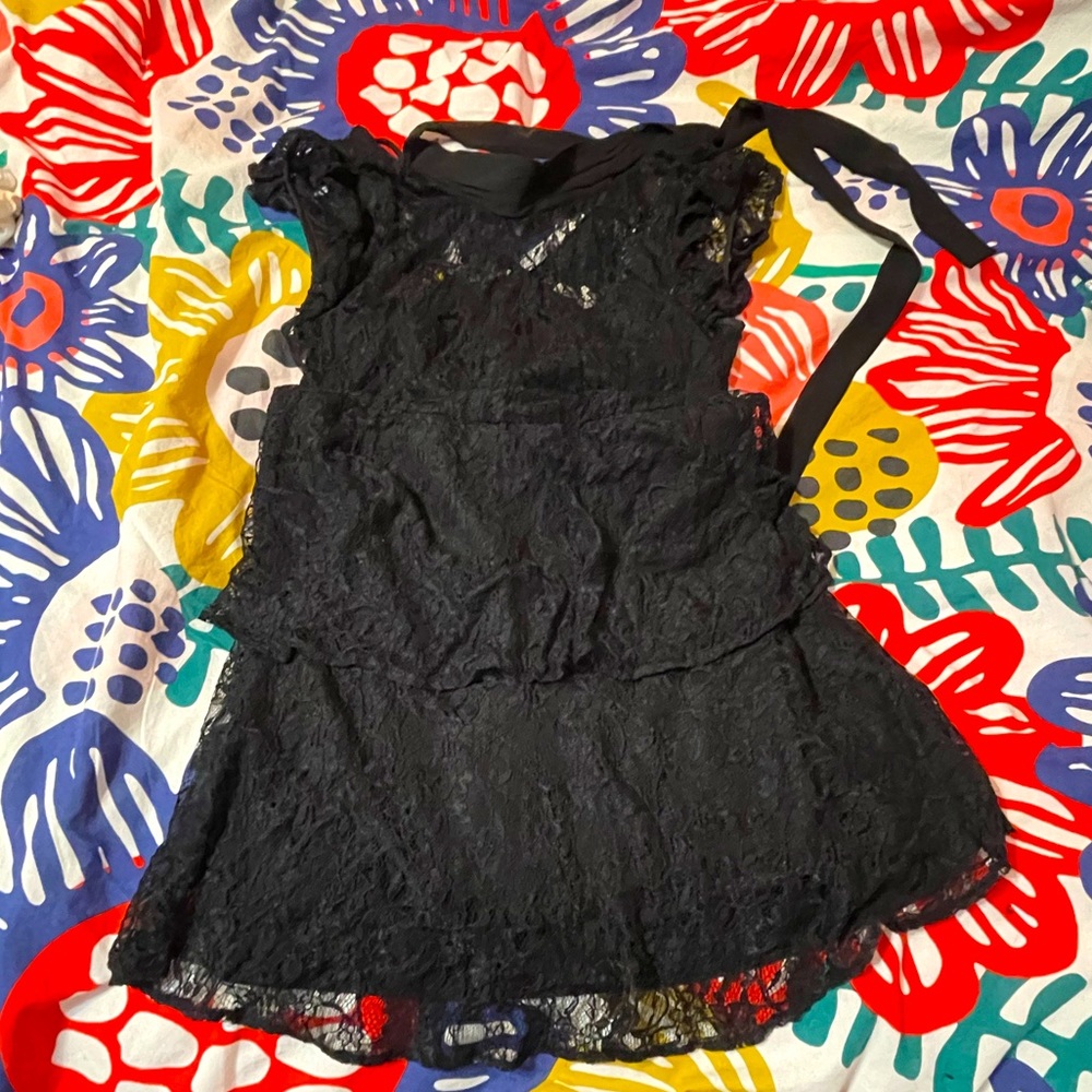 Black Lace BCBGeneration choker dress.